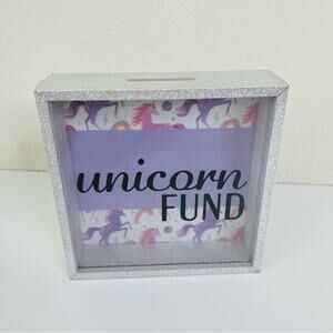 Unicorn Fund Bank Shadow Box Silver Glitter